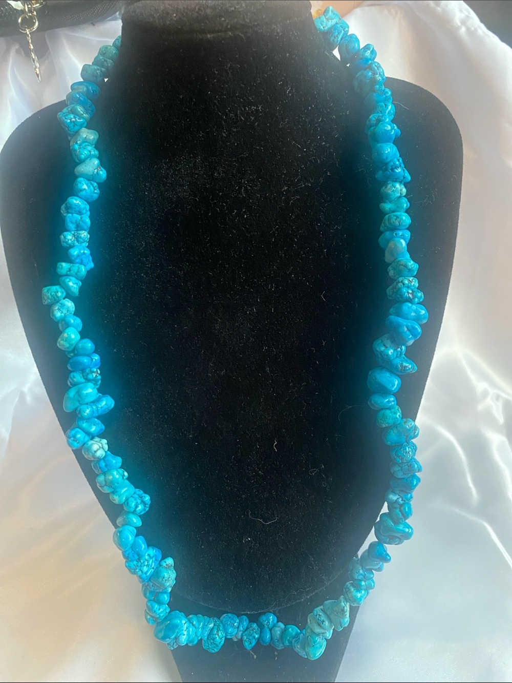 Turquoise 116 Stone Beaded Necklace - Bright Blue Women’s Jewelry